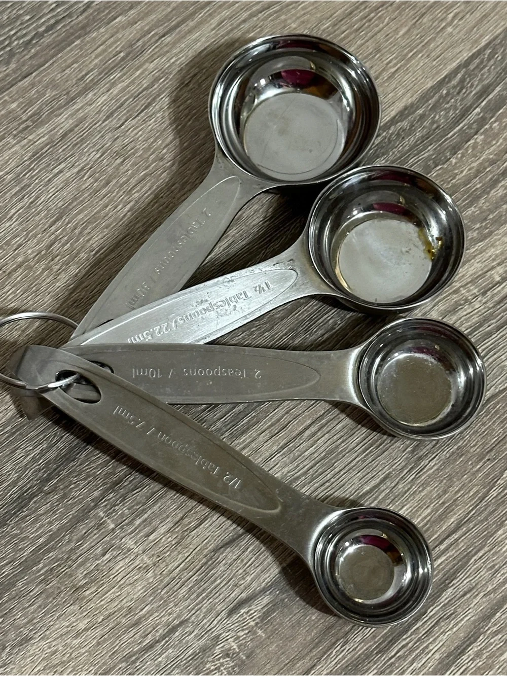 VTG Williams Sonoma 18/10 Stainless Steel Measuring Spoons Set of 4 Spice Round